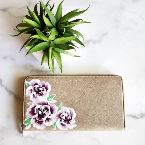Authentic Celine Continental Zip Leather Wallet, Custom Handpainted - Picture 10 of 10